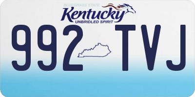 KY license plate 992TVJ