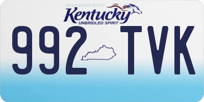 KY license plate 992TVK