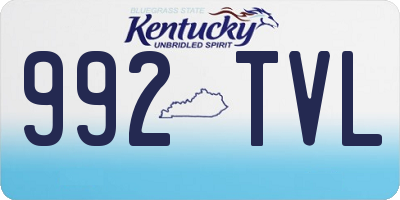 KY license plate 992TVL