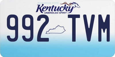 KY license plate 992TVM