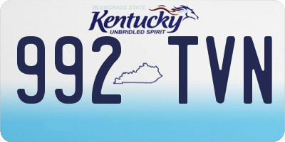 KY license plate 992TVN