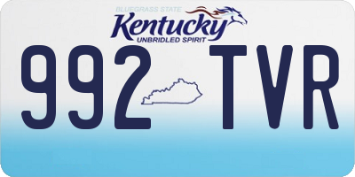 KY license plate 992TVR
