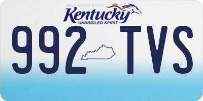 KY license plate 992TVS