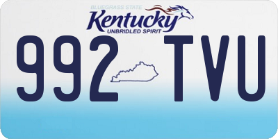 KY license plate 992TVU
