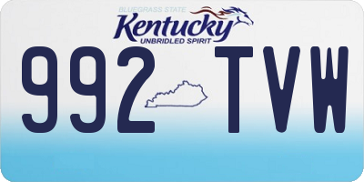 KY license plate 992TVW