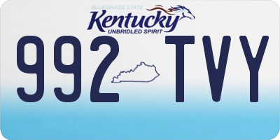 KY license plate 992TVY