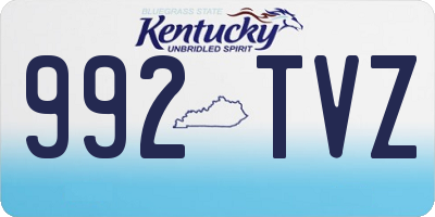 KY license plate 992TVZ