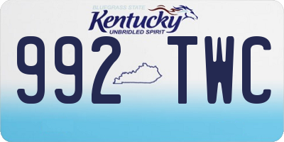 KY license plate 992TWC