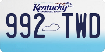 KY license plate 992TWD