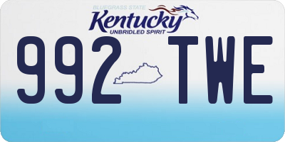 KY license plate 992TWE