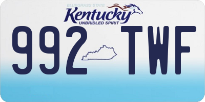 KY license plate 992TWF