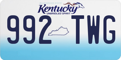 KY license plate 992TWG