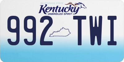 KY license plate 992TWI