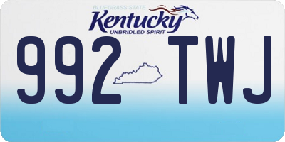 KY license plate 992TWJ