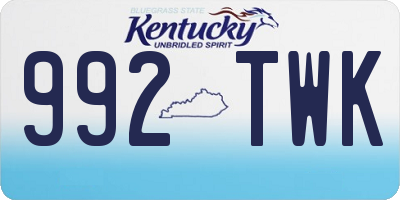 KY license plate 992TWK