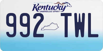 KY license plate 992TWL