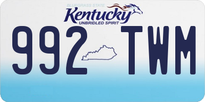 KY license plate 992TWM