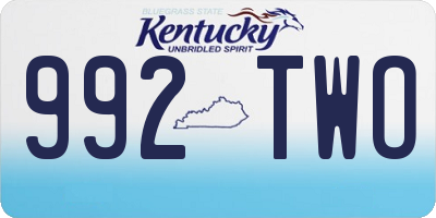 KY license plate 992TWO