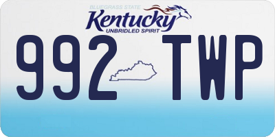 KY license plate 992TWP