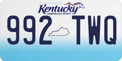 KY license plate 992TWQ