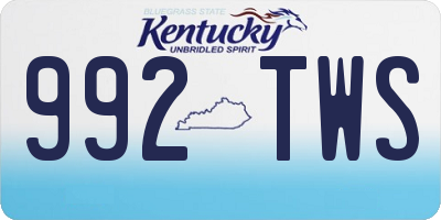 KY license plate 992TWS