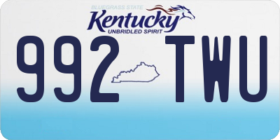 KY license plate 992TWU