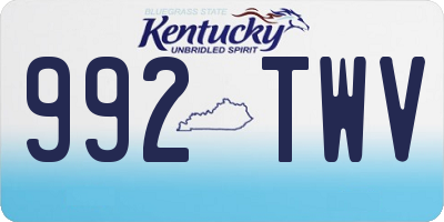 KY license plate 992TWV