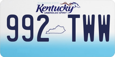 KY license plate 992TWW