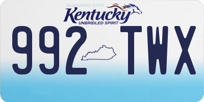 KY license plate 992TWX