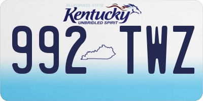 KY license plate 992TWZ