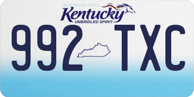 KY license plate 992TXC