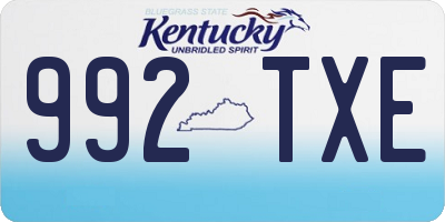 KY license plate 992TXE