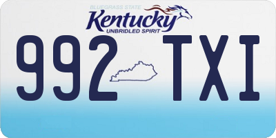 KY license plate 992TXI