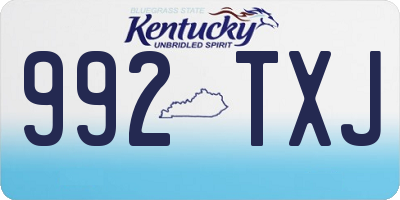 KY license plate 992TXJ