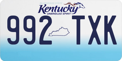 KY license plate 992TXK