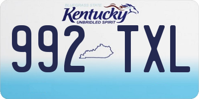 KY license plate 992TXL