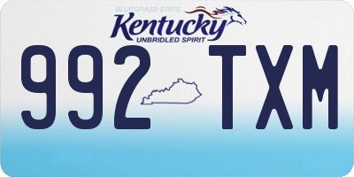 KY license plate 992TXM