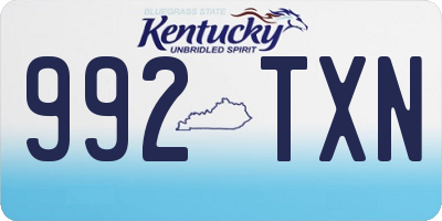 KY license plate 992TXN