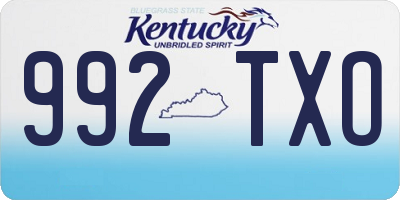 KY license plate 992TXO