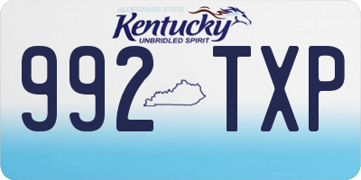 KY license plate 992TXP