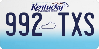 KY license plate 992TXS