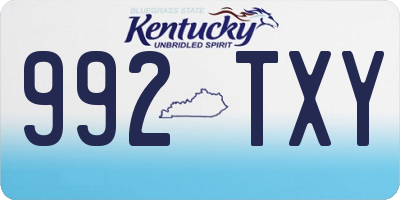 KY license plate 992TXY