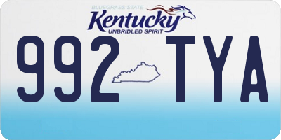 KY license plate 992TYA