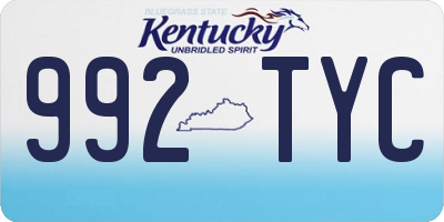 KY license plate 992TYC