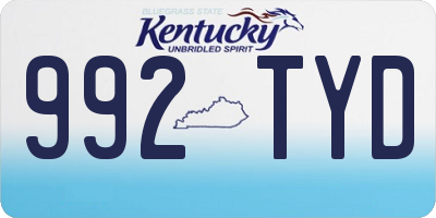 KY license plate 992TYD