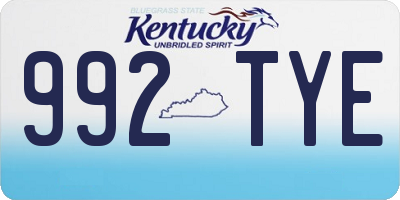 KY license plate 992TYE