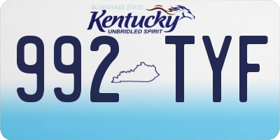 KY license plate 992TYF