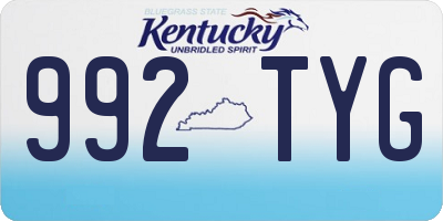 KY license plate 992TYG
