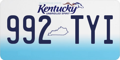 KY license plate 992TYI