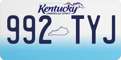 KY license plate 992TYJ